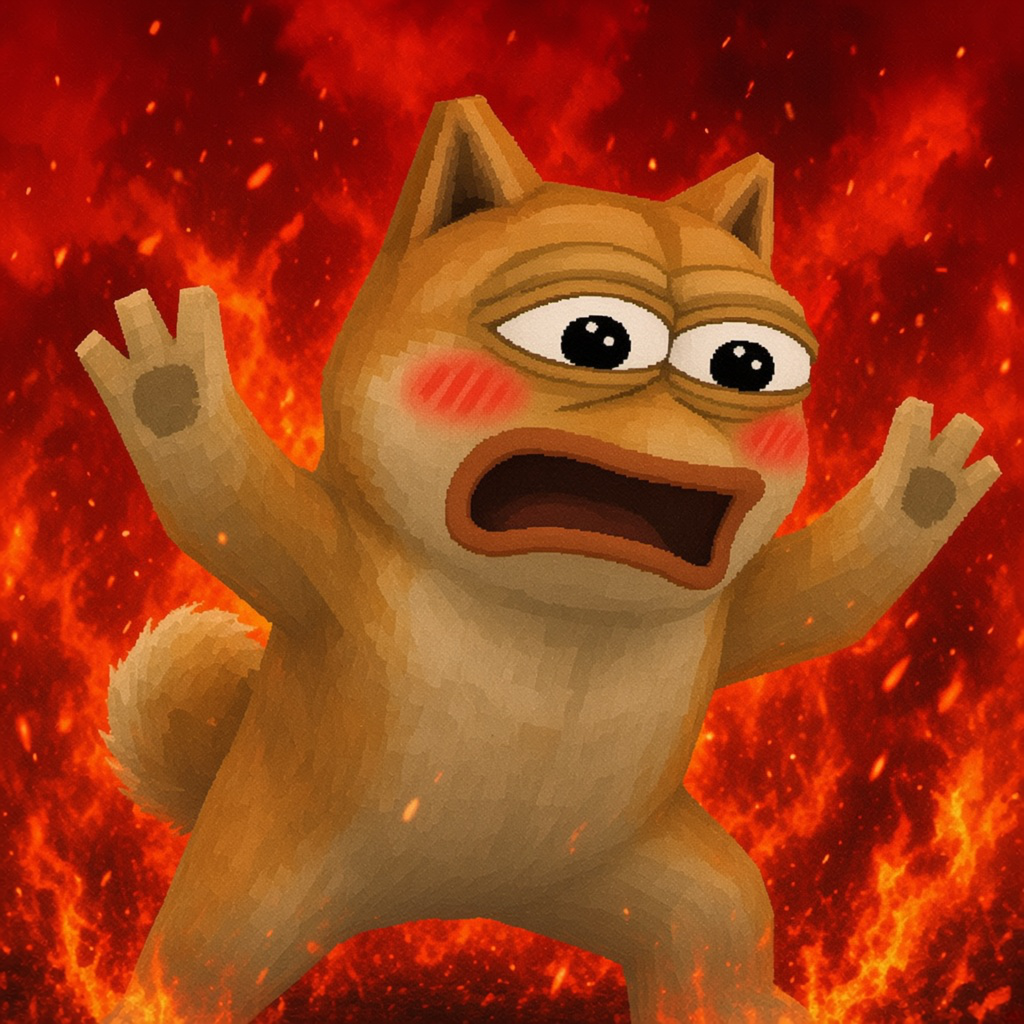 Doge Pepe panicking